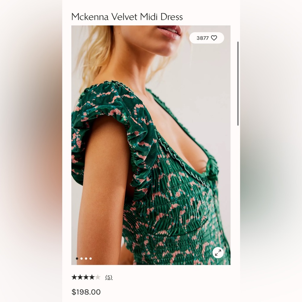 Free People Mckenna Velvet Midi Dress